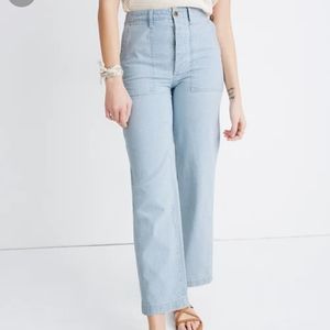 Madewell Griff Fatigue Pants in Indigo Railroad Stripe Women's sz 30